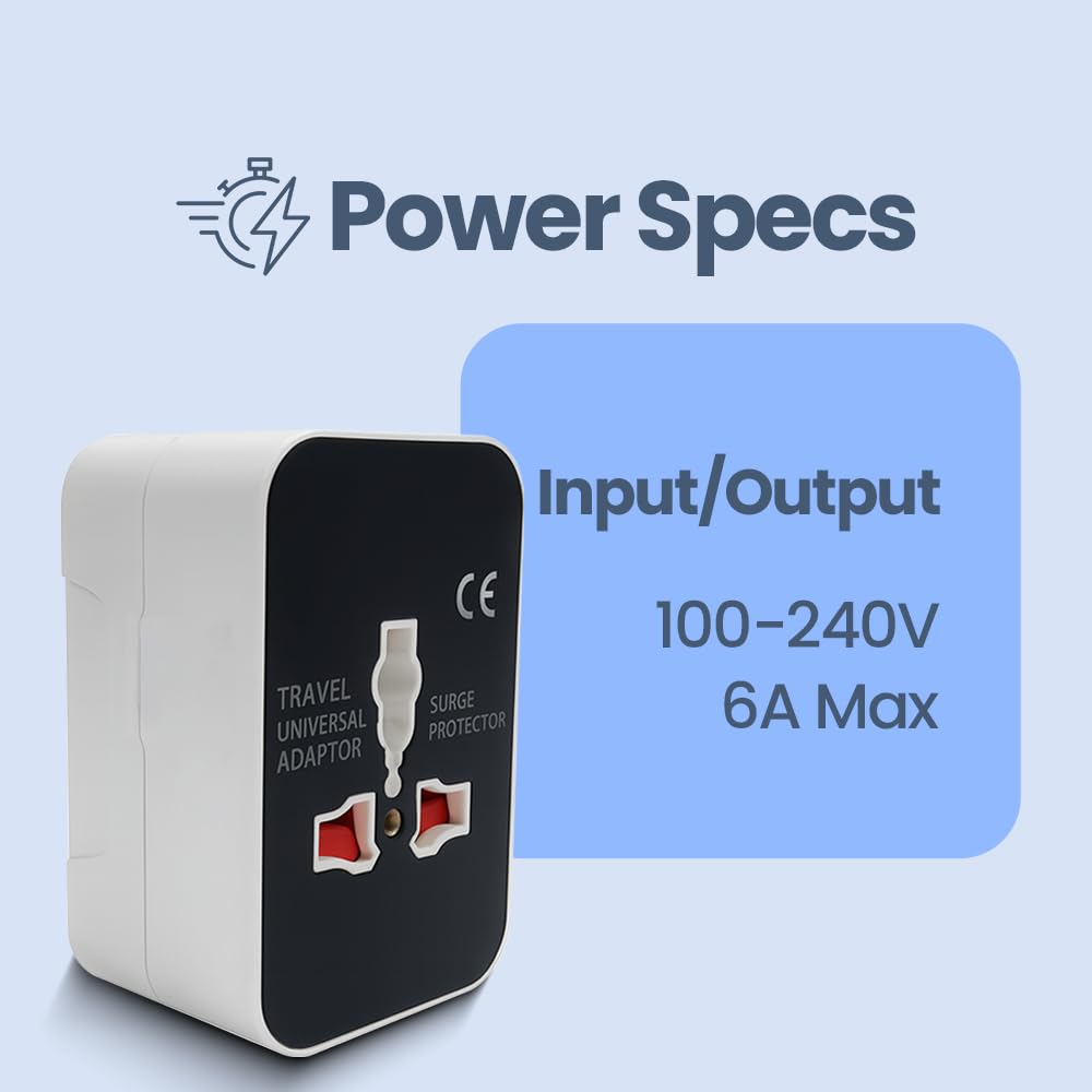 Universal Travel Adapter with Multiple Plug Pins