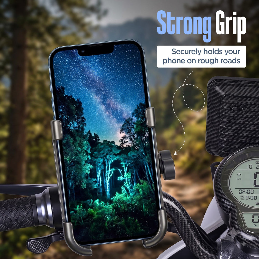 UNIGEN Metal Bike Mobile Holder 360° Rotating Handlebar Phone Mount – Black