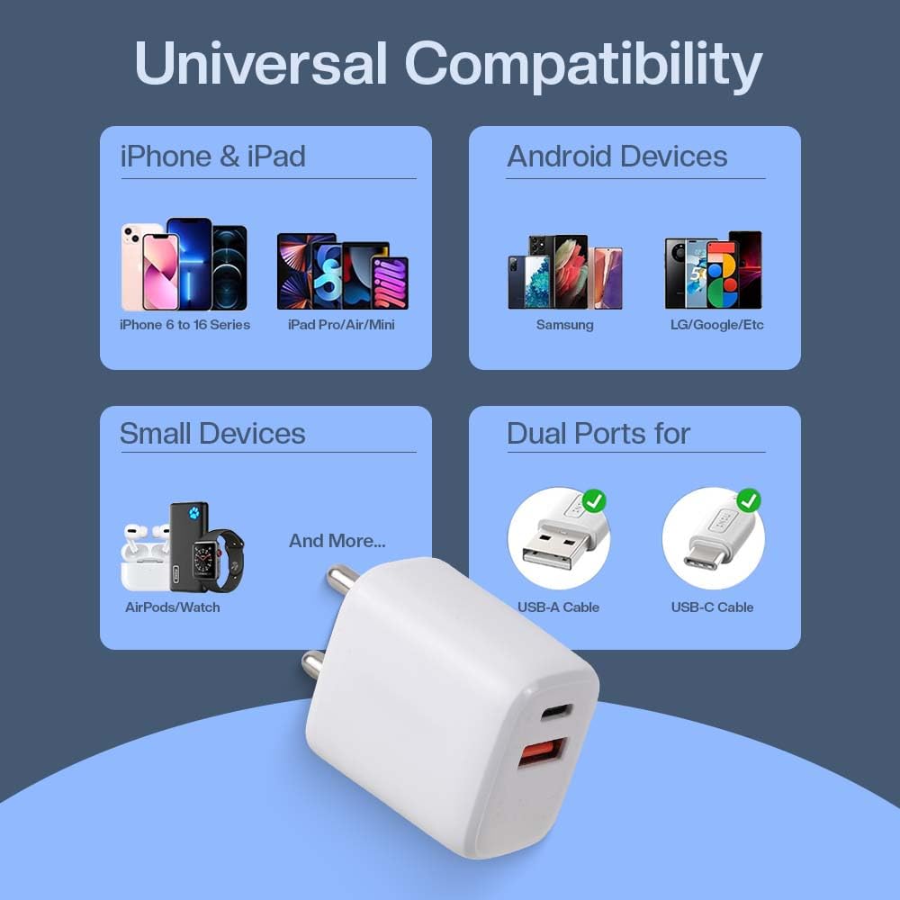 30W Dual USB/PD Charger