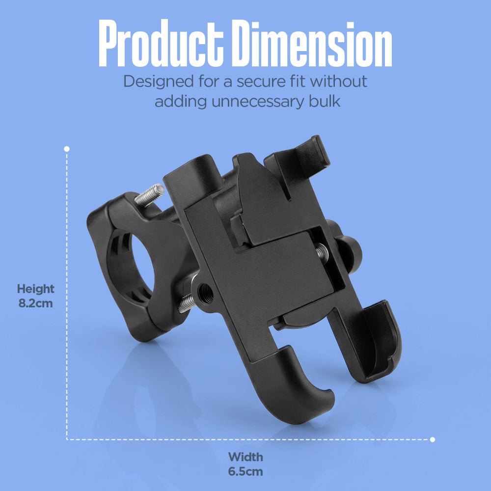 UNIGEN Metal Bike Mobile Holder 360° Rotating Handlebar Phone Mount – Black